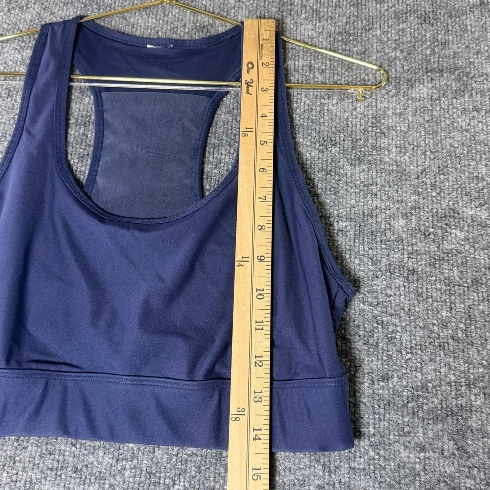 Fabletics Sports Bra Medium‎ Blue Impact Racerback Workout Gym Yoga unpadded